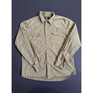 Double R L RRL Ralph Lauren Men's Button Down Shirt Western Long Sleeve Green XL